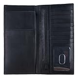 Dwellbee Tall Leather Travel Document Organizer (Mathani Cowhide, Black)