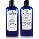 Unscented Shampoo and Conditioner Set, Carapex Moisturizing Aloe Duo, Anti Breakage, for Dry Hair, Damaged Hair, Sensitive Scalp, Paraben Free