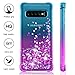 OEAGO Samsung Galaxy S10 Plus Case, Galaxy S10+ Case, Flowing Liquid Floating Bling Glitter Sparkle TPU Bumper Shockproof Girls Women Case for Samsung Galaxy S10+ Plus (6.4 inch 2019) - Teal Purple