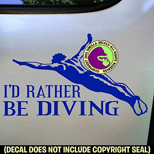 RATHER BE DIVING Springboard Diver MALE Vinyl Decal Sticker E