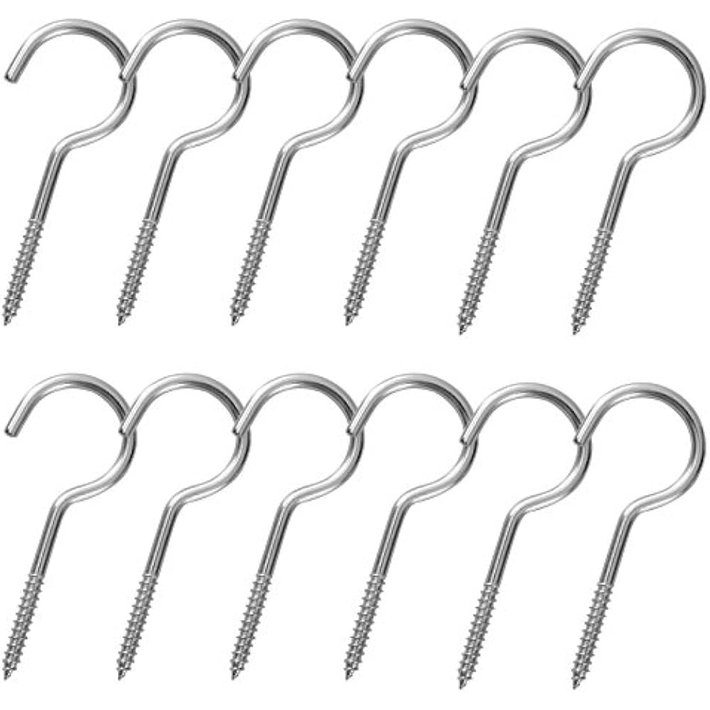 Heavy Duty Large Screw Hooks Jumbo Ceiling Cup Hooks, Length 4 Inches