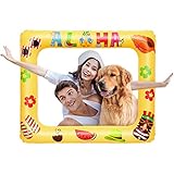 Amosfun Luau Photo Props Luau Hawaiian Photo Booth Props Tropical Party Decoration Inflatable Picture Frame Blow Up Photo Booth Props Selfie Picture Frame