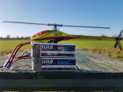 HRB 2pcs 6S 5000mAh 22.2v 50C-100C with EC5 Plug RC Lipo Battery For RC Quadcopter Airplane Helicopter Car Truck 500 600 Helicopter(6.1×1.89×1.81inch) - Thumbnail 6