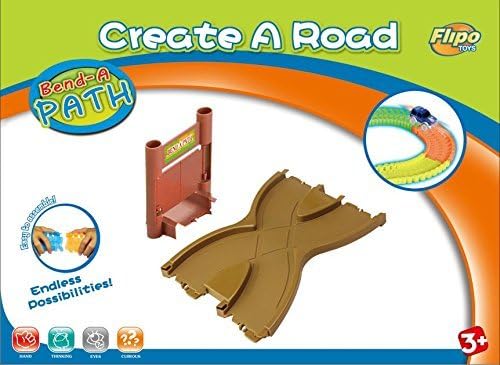 Bend a Path Toy Accessory- Cross Roads Figure Eight Multi Directional and Safari Gate Track Attachments- Fits All Bend a Path Track Vehicle Playsets