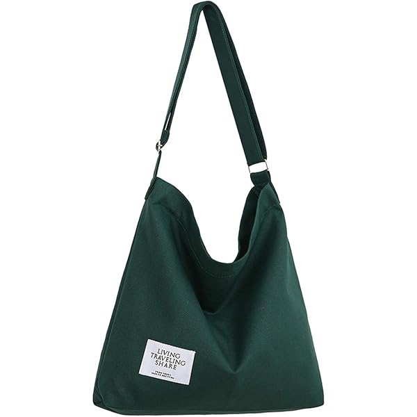 ROUROU Women's Canvas Hobo Tote Bag - Large Capacity Crossbody Shoulder Bag With Adjustable Strap, 11.81x12.2x5.51 Inch - View #12