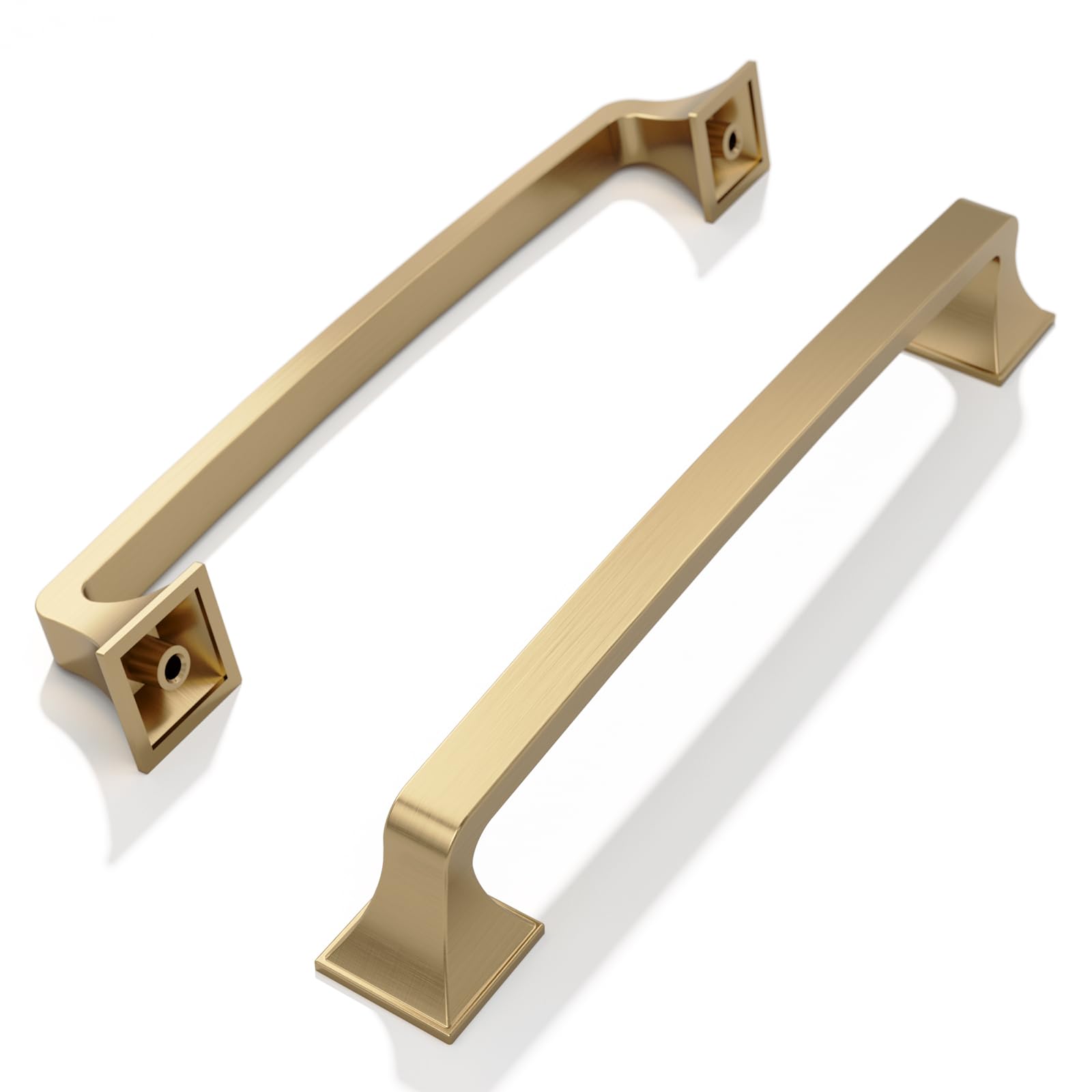 FURNIWARE Pack of 5 Cabinet Handles,Champagne Bronze Hardware Drawer Pulls,Zinc Alloy Kitchen Cabinet Door Handles Pull-160mm(6.3 Inch) Hole Center
