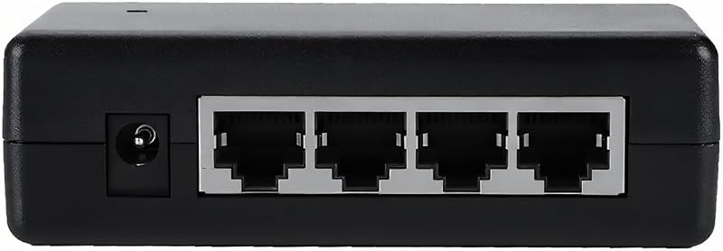 ASHATA 4 Port PoE Power Supply Injector DC12-48V for IP Camera Network Devices