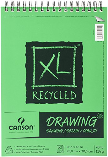 Pro-Art 9-Inch by 12-Inch Canson Recycled Drawing Paper Pad, 60-Sheet, X-Large