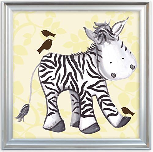 Doodlefish DBP614y-silver Zelda Zebra Artwork, Yellow/Silver Frame