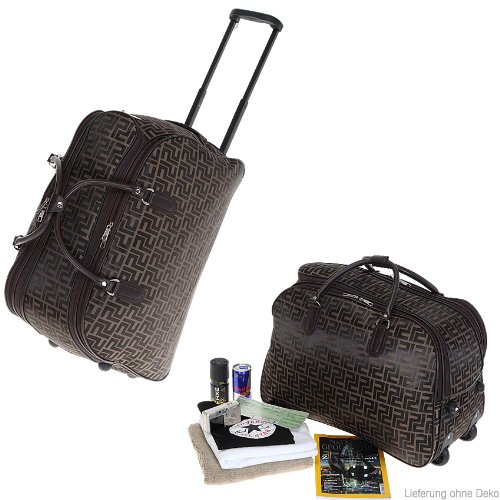 Trolley FASHION Rollreisetasche 54 cm / 60 Liter Reisetasche Trolly Koffer BRAUN