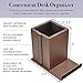 Elegant Eyeglass Glasses Holder Phone Stand – Premium Brown Faux Leather, Soft Velvet Lining, Non Skid Felt Bottom - Multipurpose Desktop Organizer for Eyewear, Smart Phone, Pens & Office Supplies