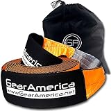 GearAmerica Recovery Tow Strap 4" x 30' | Ultra Heavy Duty 45,000 LBS (22.5 Tons) Strength | Triple Reinforced Loops + Protective Sleeves | Emergency Truck Towing | Free Storage Bag + Strap