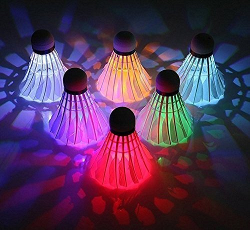 URToys 4PCS/Pack Colorful LED Badminton Shuttle cock Dark Night Glow Birdies Lighting Badminton Ball Indoor Sports Flash Colors At Color Random - Thumbnail 3