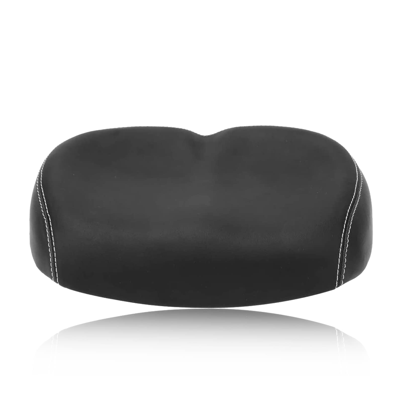 BOROCO Bike Seat,Soft PU Leather Comfortable Bike Saddle,Breathable Cushioning Widened Black Saddle for Mountain Bikes,Road Bikes and Ebike (26x17cm)