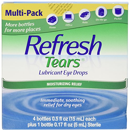 Refresh Tears Lubricant Eye Drops (Four Bottles, 15ml Each and One 5ml Bottle)