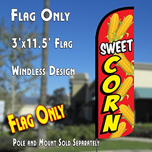 SWEET CORN Flutter Feather Banner Flag (11.5 x 3 Feet) - Thumbnail 2