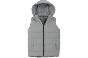 SNOW DREAMS Boys Puffer Vest Hooded Quilted Outwear Sleeveless Jacket Lined Zipper Waistcoat