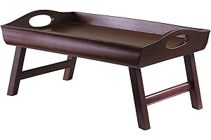Winsome Wood Sedona Bed Tray Curved Side, Foldable Legs, Large Handle