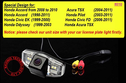 170Â° Reversing Vehicle-Specific Camera Integrated in Number Plate Light License Rear View Backup Camera for Accord Civic Odyssey Pilot Acura TSX
