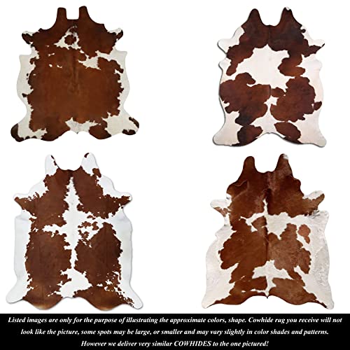 ASTAR Brown And White Cowhide Area Rug Premium Quality Natural Cow