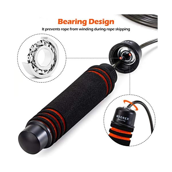 Skipping-Rope-Adult-Fitness-Speed-Jump-Rope-for-Exercise-with-Soft-Foam-Handles-for-Women-Men-Kids-Adjustable-Skip-Jumping-Ideal-for-Calorie-Fat-Burning-Home-Gym-Boxing-Workout-Training Skipping Rope Adult Fitness Women - Jump Ropes for Fitness with Soft Foam Handles For Women Men & Kids - Adjustable Skip…