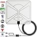 HDTV Antenna, AmGood 50 Miles Range 1080P Digital TV Antenna Indoor with Detachable Amplifier & 9.8ft Coax Cable for Highest Performance - Upgraded Version Better Reception - Super Thin-Transparent