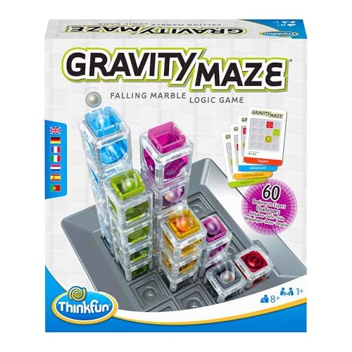 ThinkFun - Gravity Maze | Child Games 8 Years Old Boys and Girls | Child Game 8 Years with 60 Challenges | Child Gift | +1 Players | Gravity Logic Game | Gift Ideas