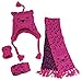 N'Ice Caps Little Girls and Infants Cute Kitty Knitted 3PC Accessory Set