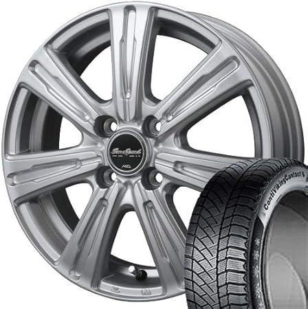 Amazon 185 65r14 Continental Viking Contact 6 スタッドレス Mid Eurospeed C 07 Msl 14インチ スタッドレス ホイール4本セット エアウェイブ Gj1 Gj2 モビリオ Gb1 Gb2 モビリオスパイク Gk1 Gk2 ランサーセディア Cs2a Cs5a ランサーワゴン Cs2w Cs5w