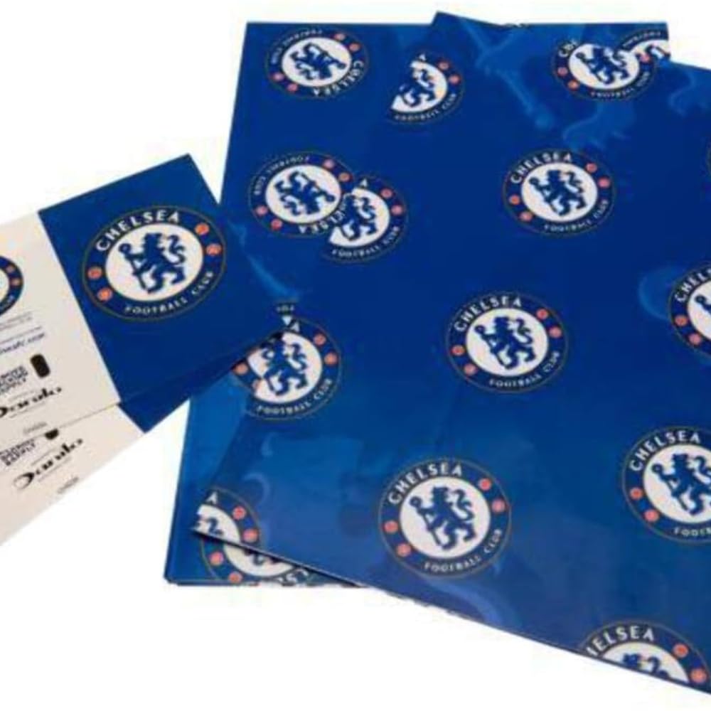 Chelsea F.C. Wrapping Paper, Multi, Each sheet is approximately 69.5cm x 50cm.