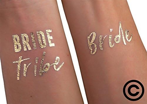 (12 pack) Gold - Wild Bride Tribe Temporary Tattoos For A Bachelorette Party