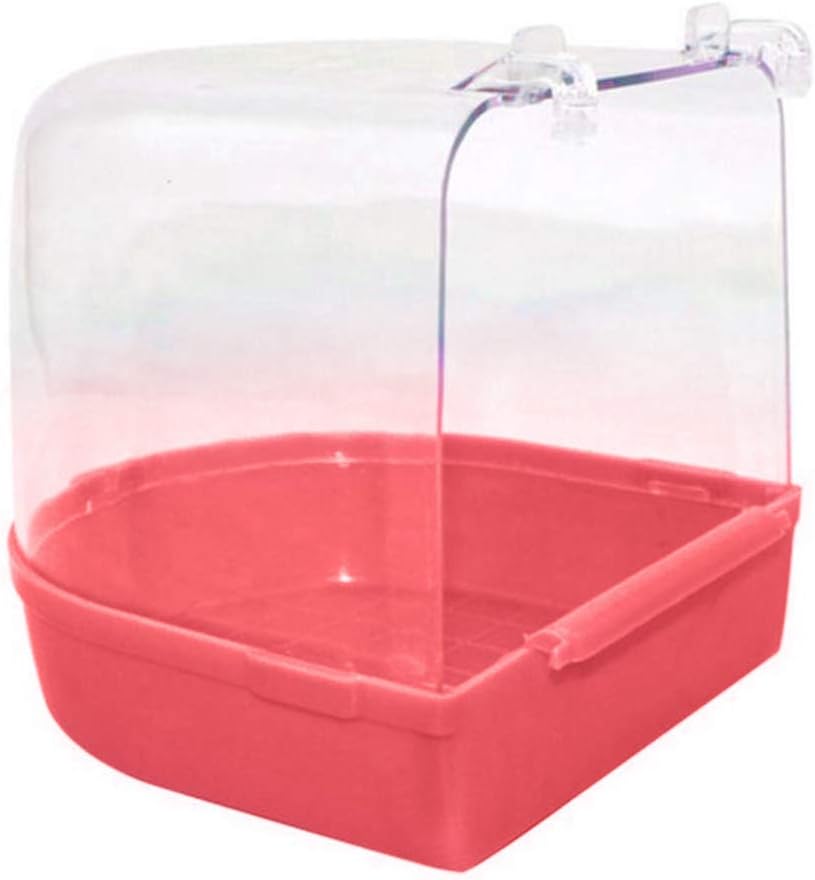 Mosichi Funny Pet Bird Parrot Transparent Bathing Tub Bathtub Shower Box Hanging Cage Decor