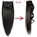abHair Clip in 100% Human Hair Extensions Silky Soft Yaki Straight 60-65g Full Head 7 Piece 14