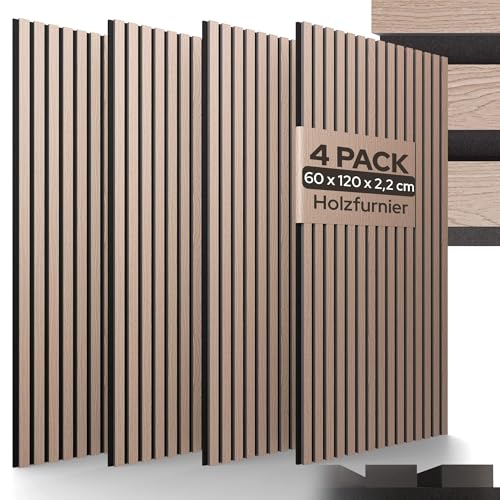Arebos Akustikpaneele 120x60 cm | Lamellenwand | schallabsorbierend