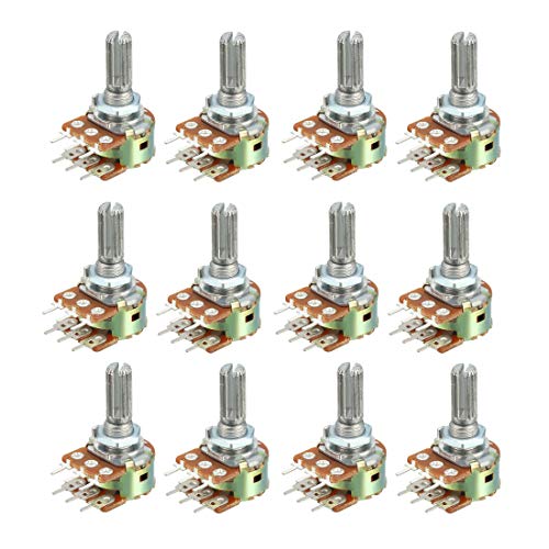 image for uxcell 12pcs 1K 20K 5K 10K Variable Resistor Single Rotary Carbon Pote