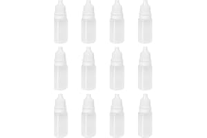 Qancekoo 12pcs Eye Dropper Bottles, 10ml/0.34oz Plastic Squeezable Dropper Bottles, Eye Liquid Empty Bottles with Caps