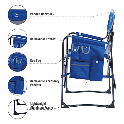 EVER ADVANCED Lightweight Folding Directors Chairs Outdoor, Aluminum