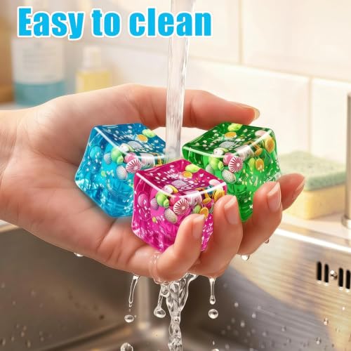 4 Pack Ice Cube Squishy Stress Ball–Soft Dough Squishy Fidget Toys,Mini Colorful Sensory Squeeze Cubes for Relaxation&Focus,Perfect for Classroom Prizes&Party Favors (4, Seashells, 1.4in)