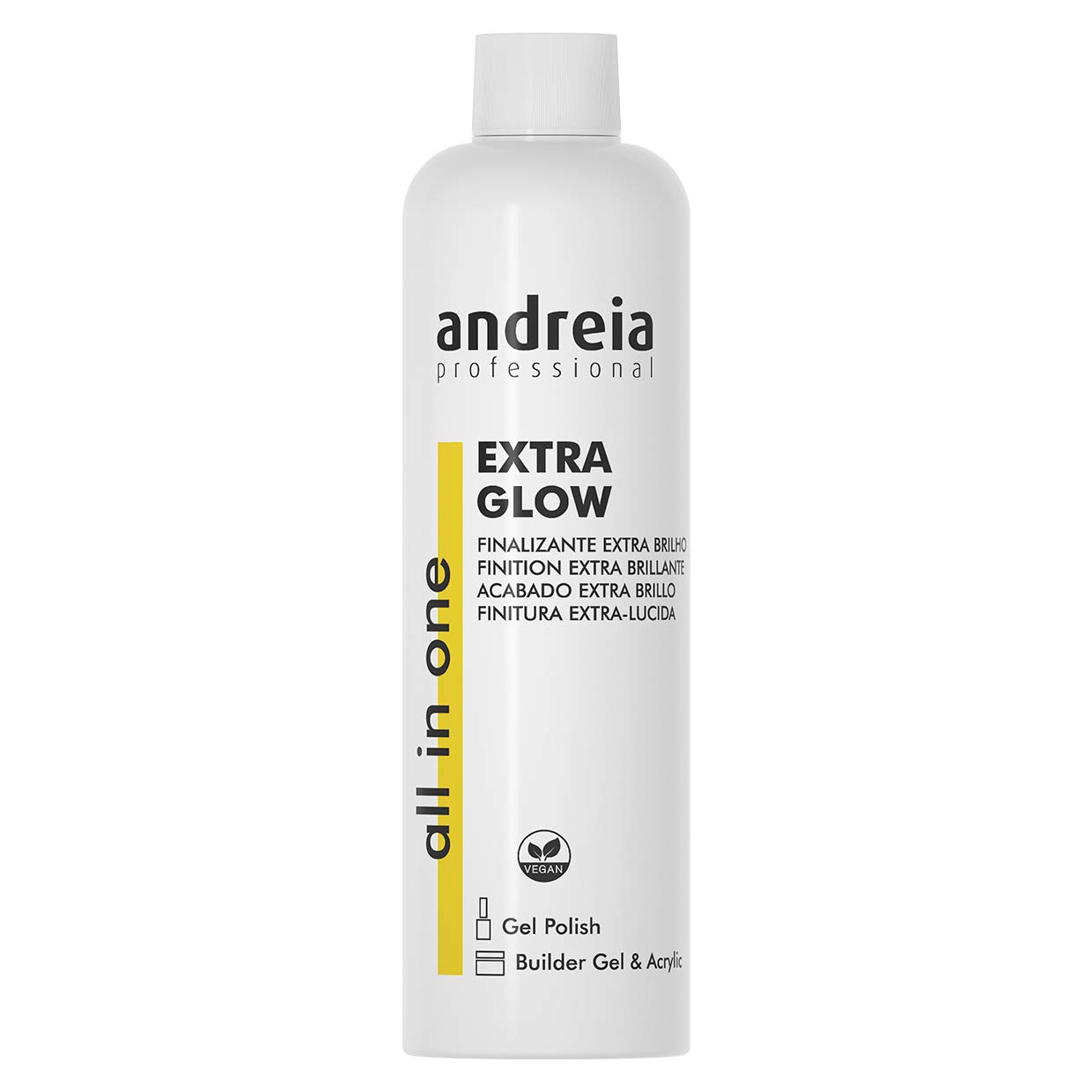 Andreia Professional Extra Glow High Shine, Glossy Finish Liquid for Dipping, Gel Polish, Builder and Acrylic Nails Manicure - 250ml