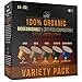 Nespresso Compatible Organic Coffee Capsules by Kiss Me Organics - Variety Pack - 100% Biodegradable and Compostable Coffee Pods - Made from Slow Roasted Organic Coffee Beans - 50 Capsules