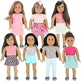 PZAS Toys 7 Outfit Set, 18 Inch Doll Clothes, Compatible with All 18 Inch Doll Clothes