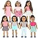 PZAS Toys 18 Inch Doll Clothes - Fits American Girl Doll Clothes with Accessories- Wardrobe Makeover, 7 Outfits