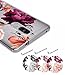 BAISRKE Mate 9 Case, Mate 9 Case with Flowers Slim Shockproof Clear Floral Pattern Soft Flexible TPU Back Cove for Mate 9 [Purple Pink]