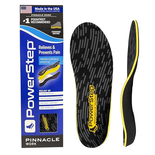 PowerStep Pinnacle Work Insoles, Work Boot Arch Support, Plantar Fasciitis Reli…