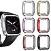 LeafBoat Screen Protector Case Compatible with Fitbit Versa Case Soft Plating Cover TPU Case Cover for Fitbit Versa Accessories 【 Need take Off The case to Charge】（6 Pack）