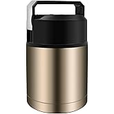 Zalaxt 28oz Soup Thermos, Stainless Steel Thermos for Hot Food, Wide Mouth Food Thermos Jar, Insulated Lunch Container Leak Proof Vacuum Thermal Flask(gold)
