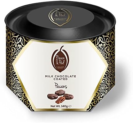 Milk Chocolate Coated Pecans Handcrafted by Bean & Pod - Luxury Chocolate Box, Vegetarian Society Certified