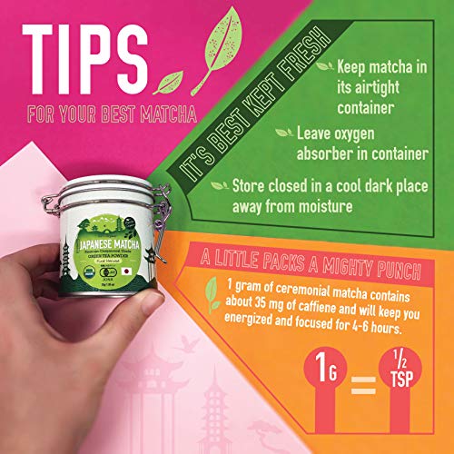 Matcha Organics Premium Ceremonial Grade Matcha Green Tea Powder