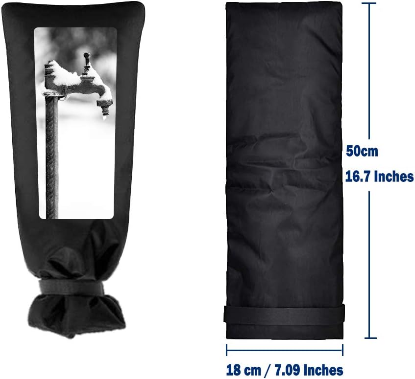 ENJSD Outdoor Faucet Cover for Winter, Water Faucet Cover Socks, 210D Oxford Cloth Insulatd Cotton Pouch, Anti-Frozen & Waterproof, Against Rain and Snow Winter Freeze Protection, Set of 2 : Garden & Outdoor