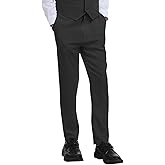 KEYWANTS Boys Linen Dress Pants for Toddler Boy School Uniform Pants Adjustable Waist